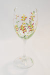 Harlequin Lupine Wine Glass Hand painted