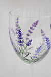 Lavender Wine Glass Hand Painted